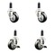 Service Caster 3.5 Inch 316SS Black Poly Swivel 1 Inch Expanding Stem Caster Brake, 2PK SS316EX20S3514-PPUB-BLK-2-TLB-2-1 - alternate 1
